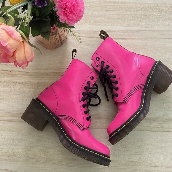 Rare Dr. Martens clemency pink patent heeled boots - Picture 2 of 8